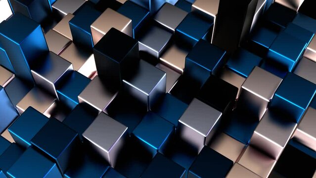 W&uuml;rfel, Balken, Box, Quadratisch, Geometrie, Anordung, 3D, dynamisch, Quader, metall, mosaik, Architektur, blau