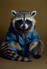 Raccoon Wearing Jacket . generative ai - 552633026