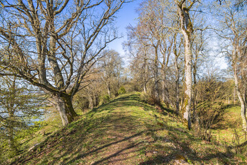 Footpath on a ridge a sunny spring day