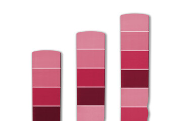 Color samples palette catalog. New 2023 trending PANTONE 18-1750 Viva Magenta colour