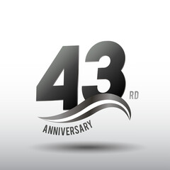 43 Years Anniversary elegant swoosh Line Celebration