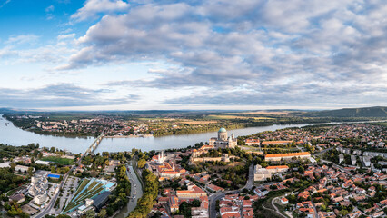 Panoramic view from Esztegom with river Danube