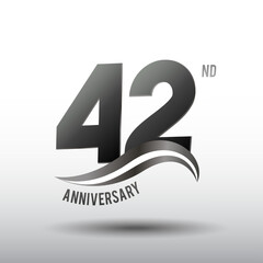 42 Years Anniversary elegant swoosh Line Celebration