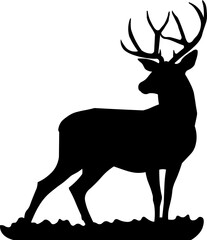 deer, doe, silhouette, hunt, hunter, animal, nature, moose, horn