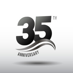 35 Years Anniversary elegant swoosh Line Celebration