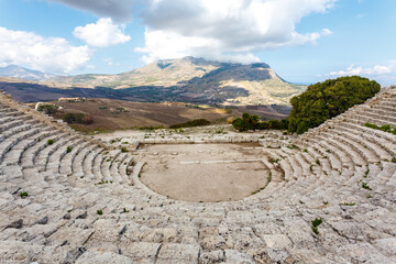 Ancient Greek amphitheatre, Segesta, Sicily, Italy, Europe