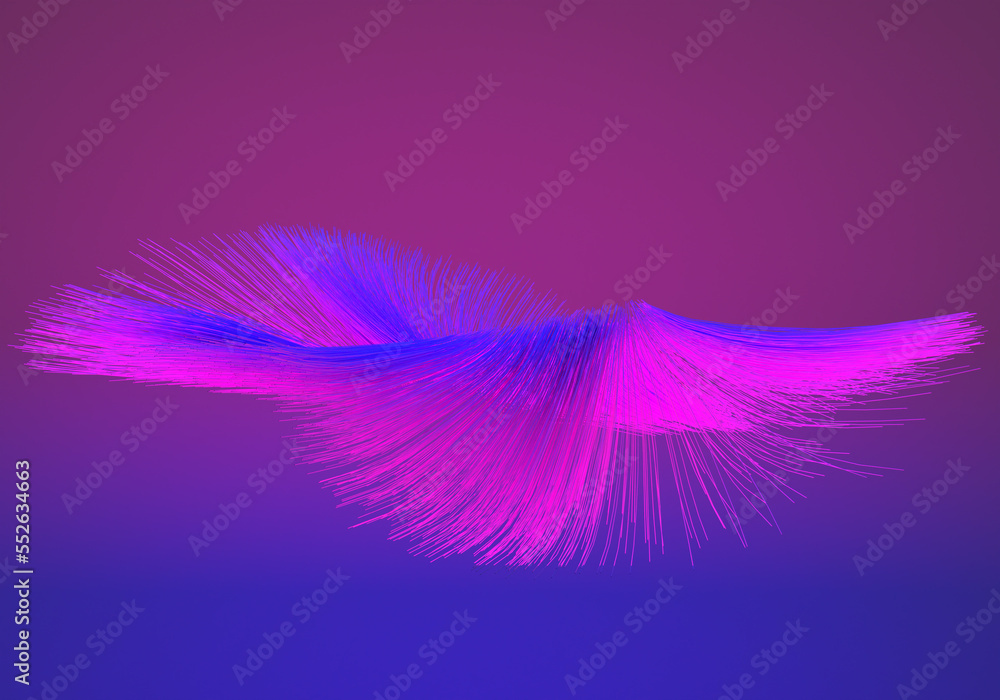 Poster abstract background of colored lines. chaotic movements. abstraction made of geometric shapes. neon 