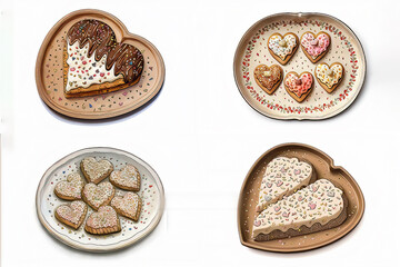 chocolate gift , food, cookie, heart, Valentine's Day, generative ai 