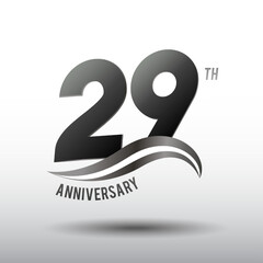 29 Years Anniversary elegant swoosh Line Celebration