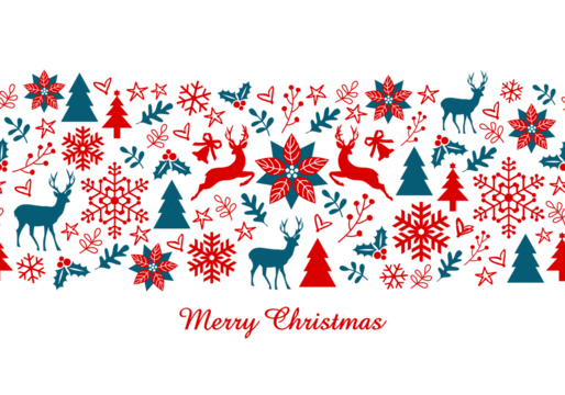 Christmas banner, illustration over a transparent background, PNG image - Powered by Adobe