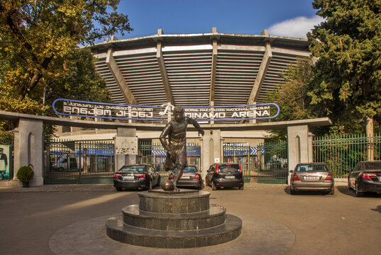Monument to Boris Paichadze in fron of Dinamo arena in Tbilisi. Georgia