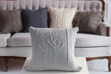 Soft comfortable stylish beautiful knitted pillows