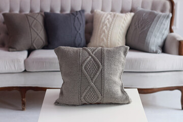 Soft comfortable stylish beautiful knitted pillows