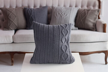 Soft comfortable stylish beautiful knitted pillows