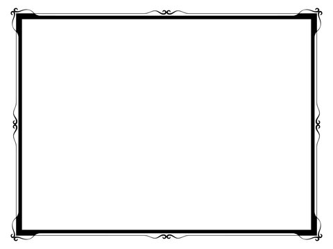simple calligraph black ornamental decorative frame border