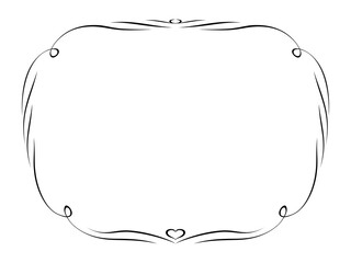 calligraphy ornamental decorative frame vintage black border