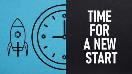 Time for a new start is shown using the text