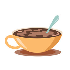 coffee in yellow cup