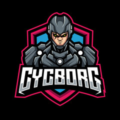 cycboeg esport mascot logo vector illustration