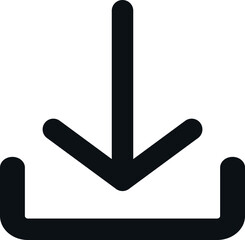 Download button icon. Simple flat design. Vector art