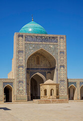 Courtyard of  Kalan Mosque (Masjid-i Kalan) and Kalan Minaret of Po-i-Kalan (Poi Kalan) - islamic religious complex in Bukhara. Uzbekistan