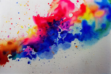 Fototapeta premium Abstract colorful watercolor for background. colorful watercolor paint paper background. Abstract painting background. Watercolor rainbow. Hand drawn, paper texture.