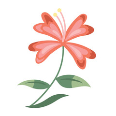 pink flower with leafs