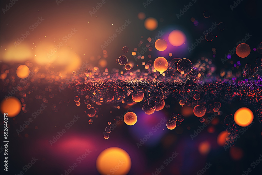Poster bokeh wallpaper with an abstract particle pattern. generative ai