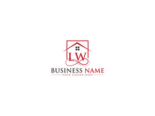 Premium Real Estate LW Logo Symbol, Building Lw l w Luxury House Logo Design For You