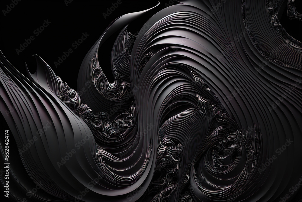 Poster black wave abstract background generative ai