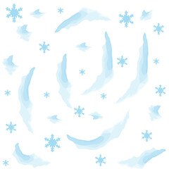 Obraz premium Vector seamless watercolor pattern with snowflakes 