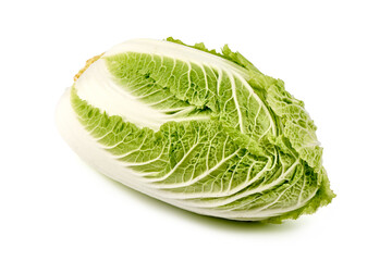 Naklejka na ściany i meble Fresh chinese cabbage, isolated on white background. High resolution image.