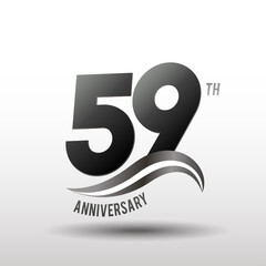 59 Years Anniversary elegant swoosh Line Celebration