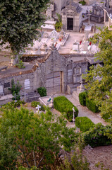 View of the cemetery of Santo Estevo in the medieval town of Allariz. Galicia. Spain.