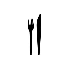Fork and knife icon. Simple style food restaurant poster background symbol. Fork and knife brand logo design element. Fork and knife t-shirt printing. vector for sticker.