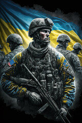 Fototapeta na wymiar Armed Forces of Ukraine - Generated by Generative AI
