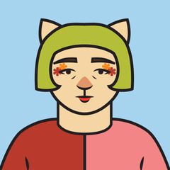 Mimi cool young avatar icon cat character