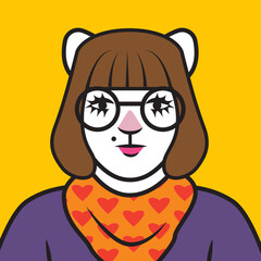 Margo cat character avatar icon millennial
