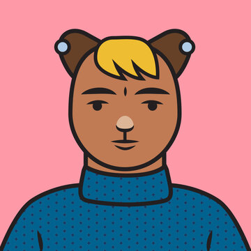 Dez cool young cat character icon avatar