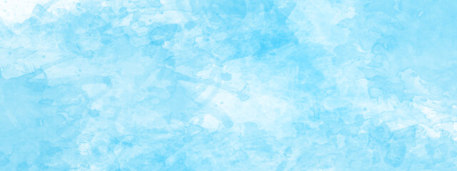 Abstract blue sky Water color background, Illustration, texture for design.
Blue watercolor splash stroke grunge backdrop background. 
Blue paint with watercolor paper texture grunge. Blue watercolor 