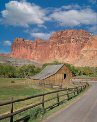 Historic barn at the Gifford Homestead in Capitol Reef National Park, Utah