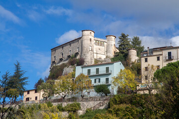Fototapeta na wymiar Castle in carpinone Molise, a typical Italian mountain village detail