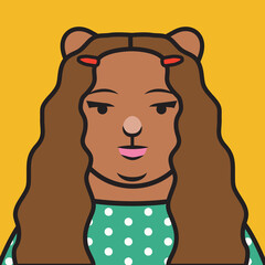 Laura cool millennial hipster cat character icon avatar