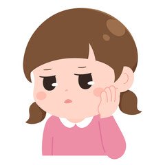 物思いにふける女の子のイラスト