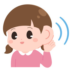 良く聴こえた女の子のイラスト