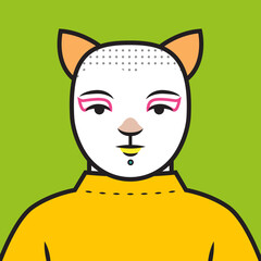 Mila cool young avatar hipster icon character