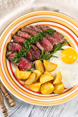 Sliced beef steak