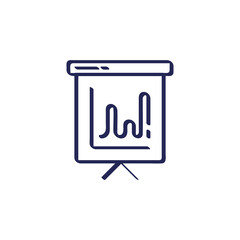 Business analytic chart presentation icon doodle cartoon drawing vector illustration