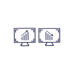 Business analytic computer icon doodle cartoon drawing vector illustration