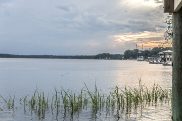 Fototapeta na wymiar A view of coastal Bluffton South Carolina in the daytime
